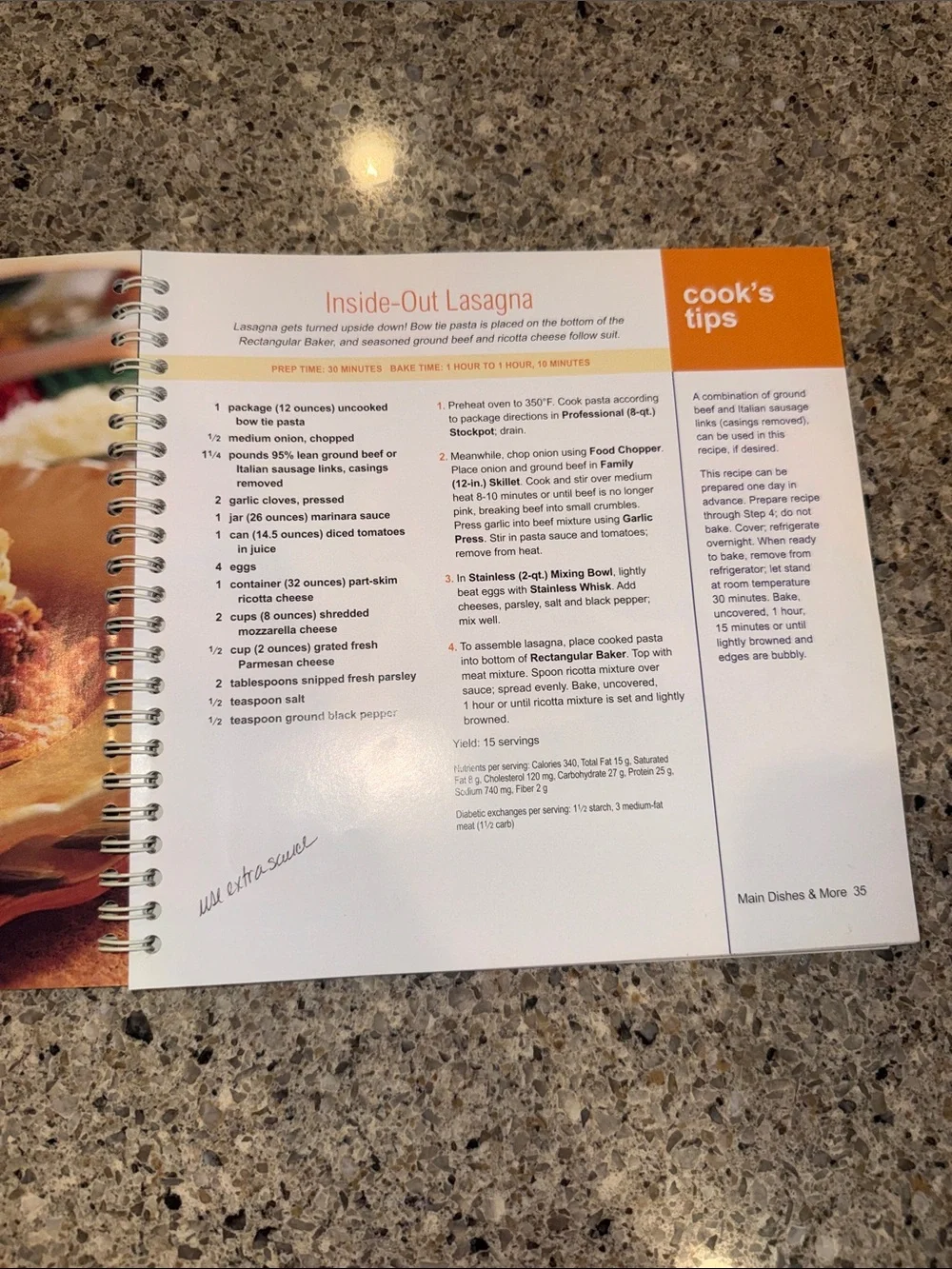 The Pampered Chef Stoneware Inspirations Cookbook - White Cover with Red Accents